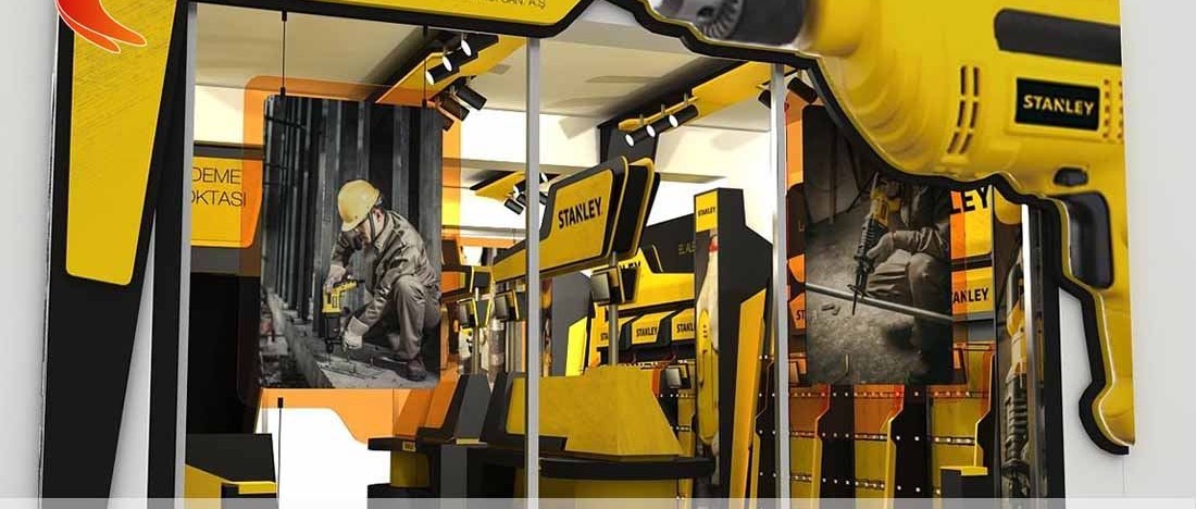 Mẫu thiết kế showroom máy khoan và thiết bị xây dựng