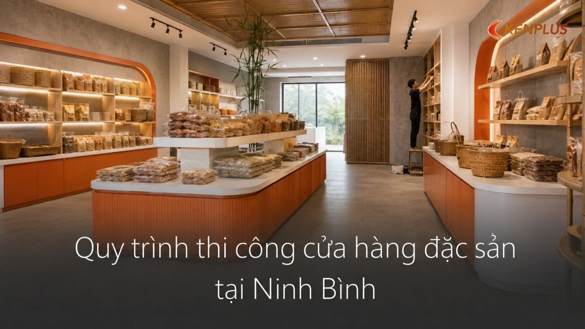 Quy trình thi công cửa hàng đặc sản tại Ninh Bình