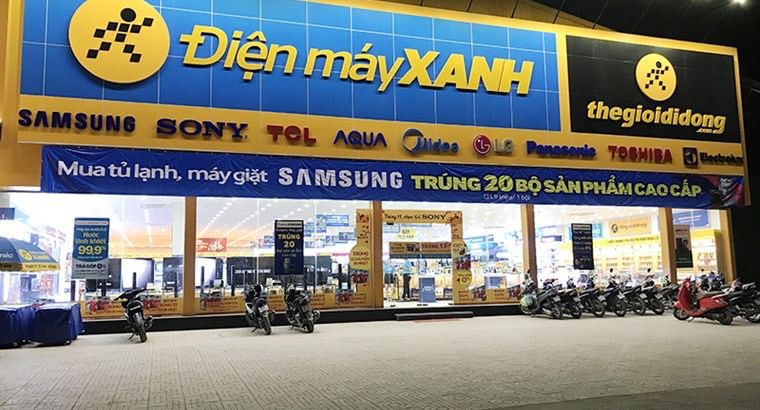 Mẫu thiết kế cửa hàng điện máy xanh