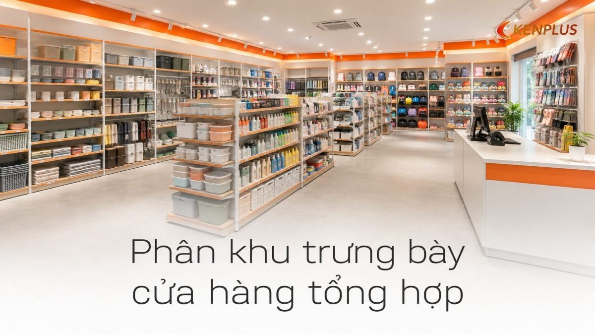 Phân khu trưng bày cửa hàng tổng hợp: từ thực phẩm đến gia dụng