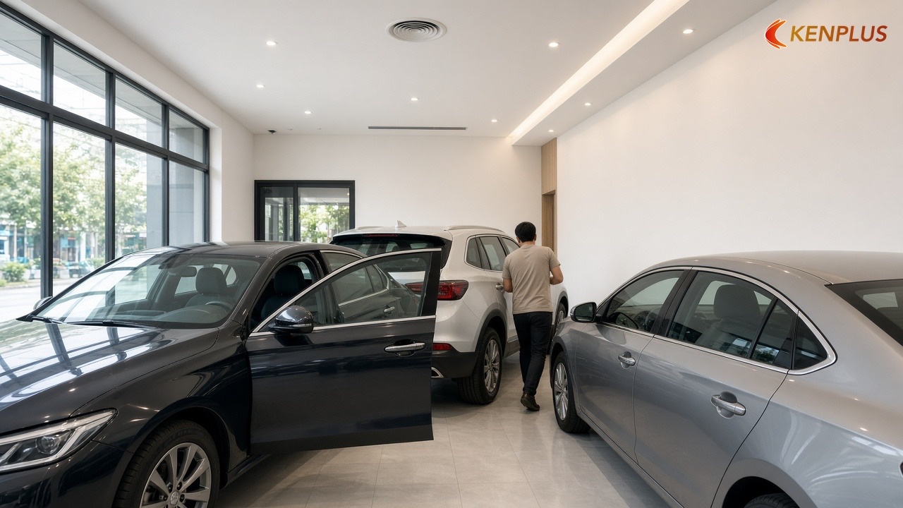 Sai lầm thứ năm: bày xe quá dày, quên chỗ mở cửa và quay đầu — 7 sai lầm khi thiết kế showroom ô tô Sai lầm thứ năm: bày xe quá dày, quên chỗ mở cửa và quay đầu — 7 sai lầm khi thiết kế showroom ô tô