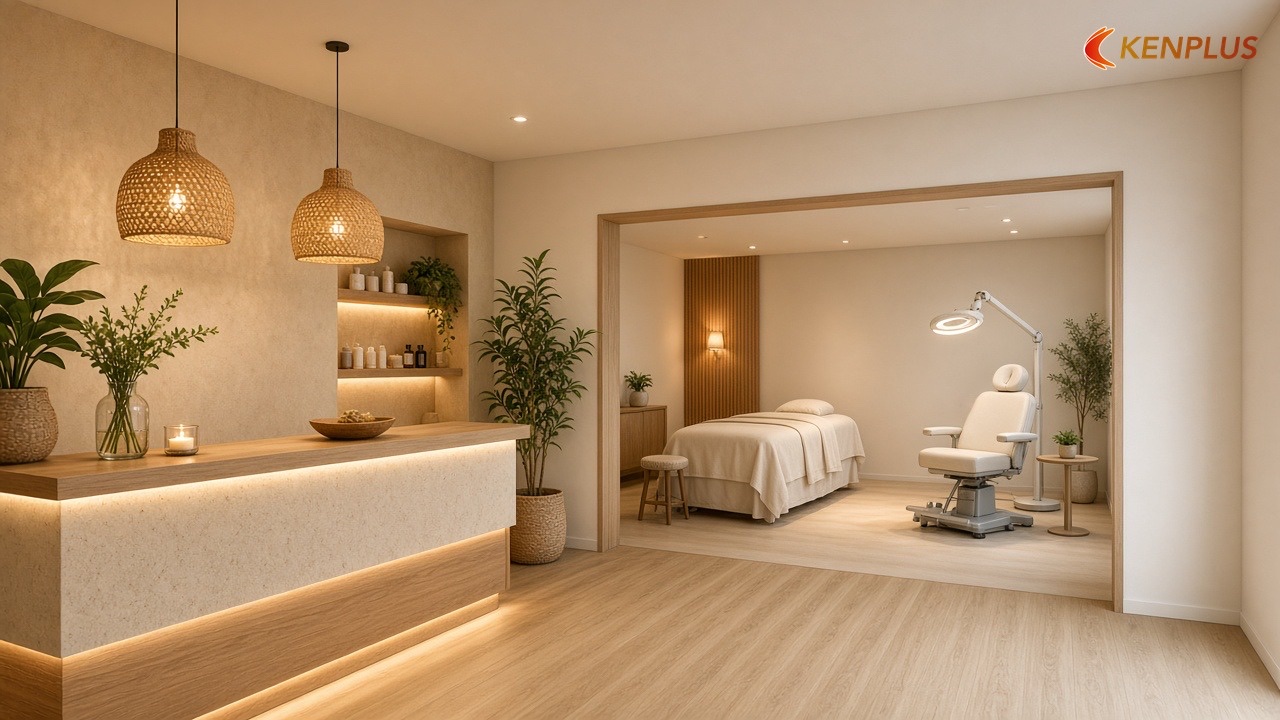 Sai lầm 7 — Ánh sáng và mùi hương không chia theo khu — 7 sai lầm khi thiết kế spa mini
