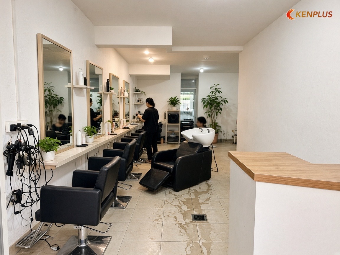 Năm lỗi nên tránh khi xếp salon 30 m² — Cách bố trí salon tóc nữ 30m² hợp lý Năm lỗi nên tránh khi xếp salon 30 m² — Cách bố trí salon tóc nữ 30m² hợp lý