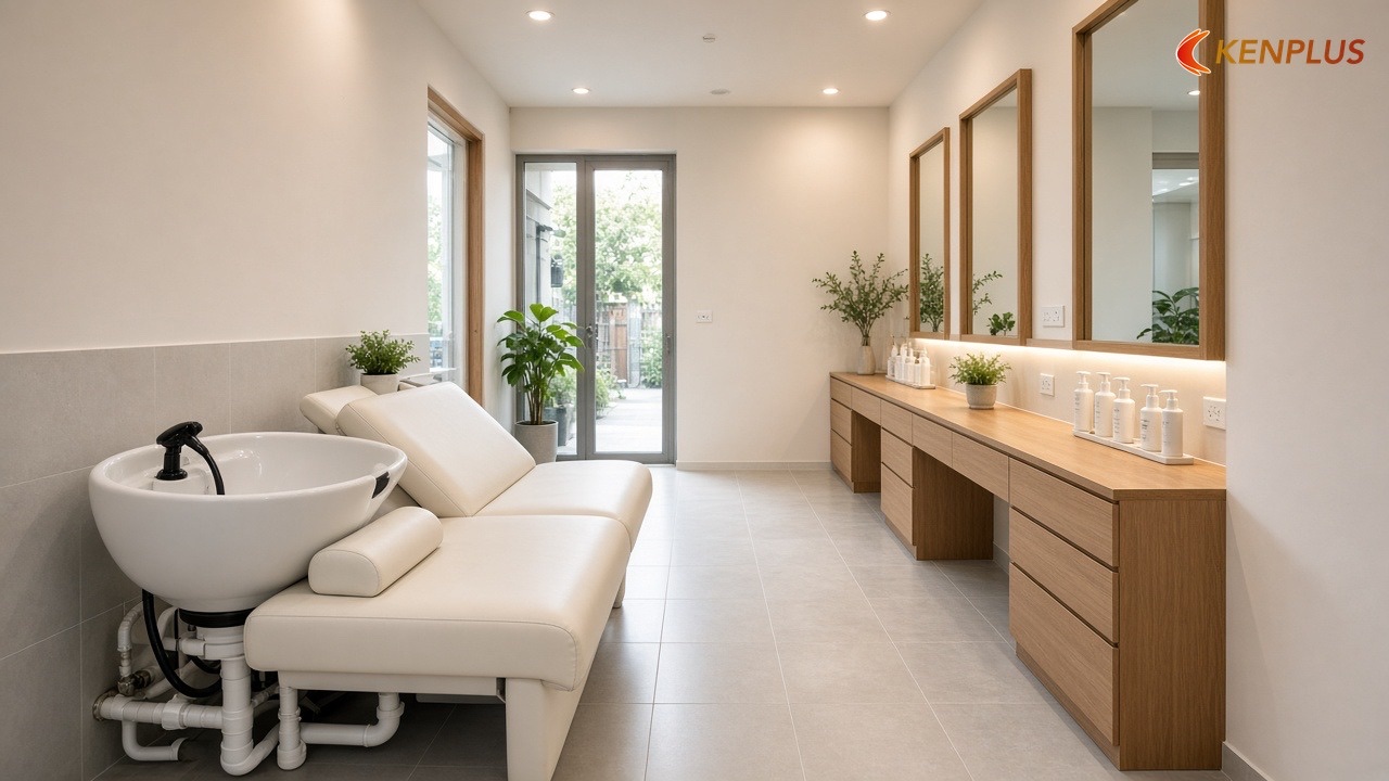 Tham khảo chi phí từ công trình đã làm — Cách bố trí salon tóc nữ 30m² hợp lý Tham khảo chi phí từ công trình đã làm — Cách bố trí salon tóc nữ 30m² hợp lý