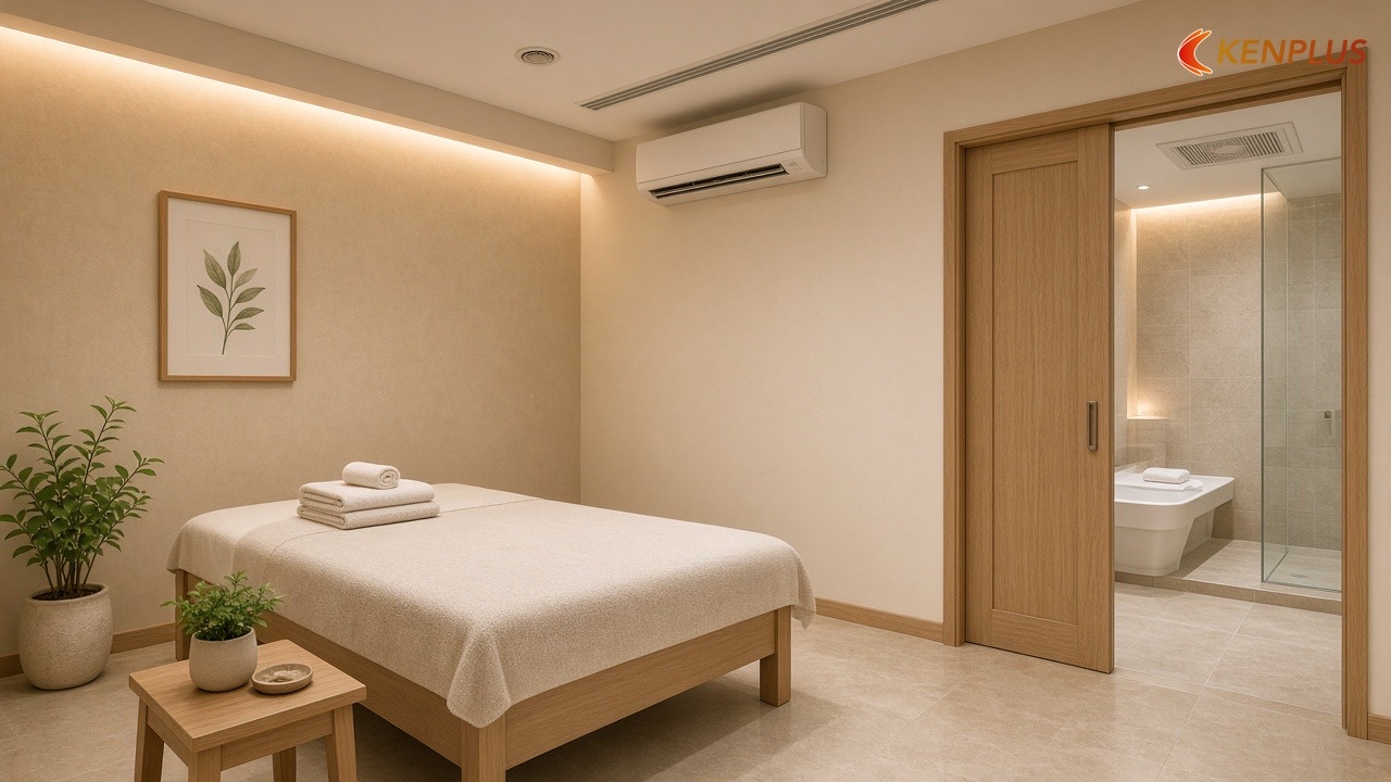 Tiêu chí 5: Điều hòa và thông gió theo từng khu — Cách chọn nhà thầu thi công spa mini