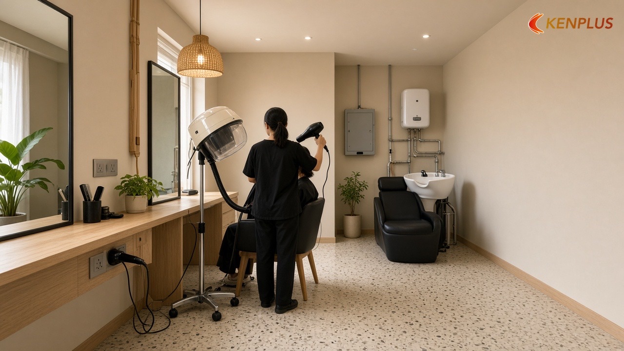 Điện nước trên 20 m²: nhỏ nhưng không đơn giản — Chi phí thiết kế salon tóc nữ 20m² bao nhiêu Điện nước trên 20 m²: nhỏ nhưng không đơn giản — Chi phí thiết kế salon tóc nữ 20m² bao nhiêu