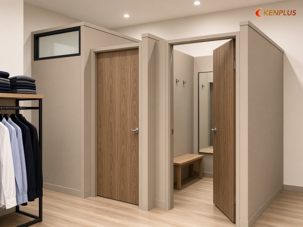 Vật liệu cho phòng thử đồ — Chọn vật liệu thi công shop thời trang nam