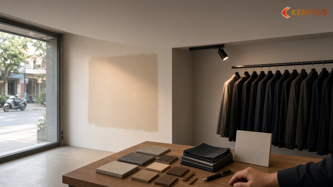 Duyệt mẫu thật và dùng phiếu thay đổi — Kinh nghiệm thi công shop thời trang nam ít phát sinh Duyệt mẫu thật và dùng phiếu thay đổi — Kinh nghiệm thi công shop thời trang nam ít phát sinh