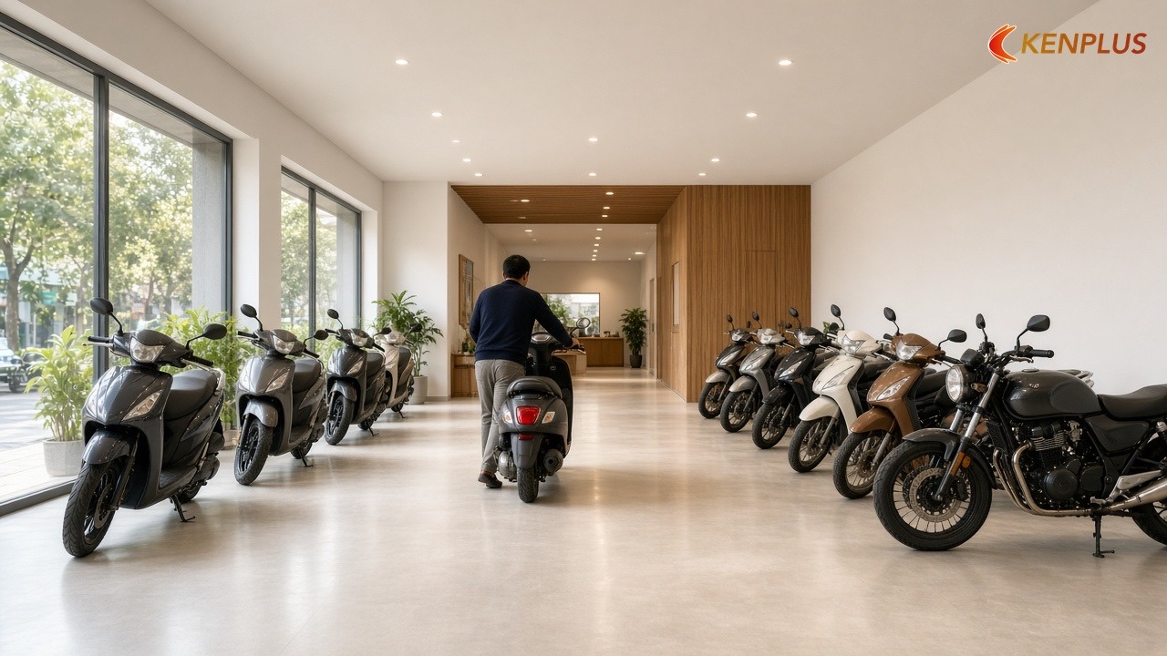 Lối đi rộng bao nhiêu thì vừa — Mặt bằng showroom xe máy 150m² bố trí thế nào