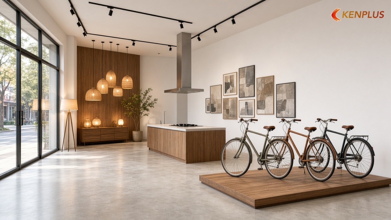 Tham khảo chi phí từ công trình đã làm — Mặt bằng showroom xe máy 150m² bố trí thế nào