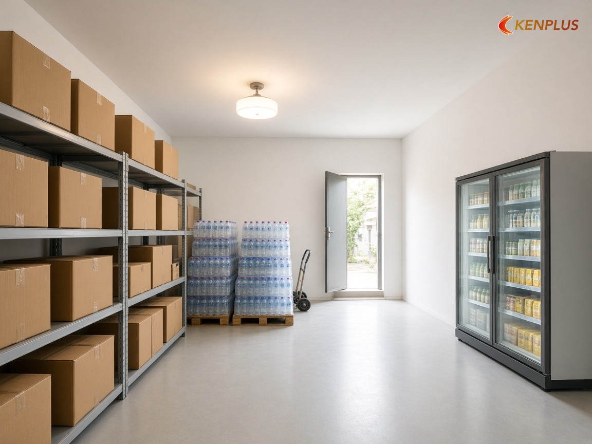 Kho và lối nhận hàng — Mặt bằng siêu thị mini 150m² bố trí thế nào