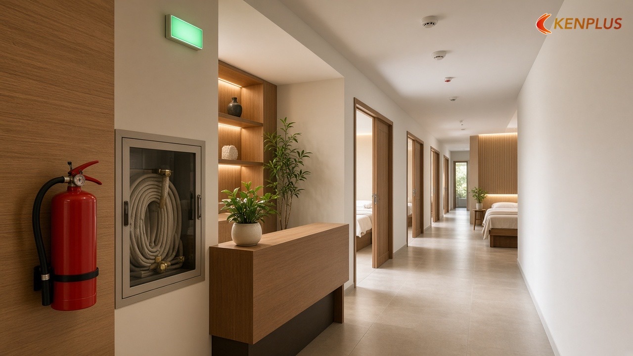 Giấy tờ và PCCC làm thay đổi bản vẽ thế nào — Mặt bằng spa chăm sóc da 100m² bố trí thế nào