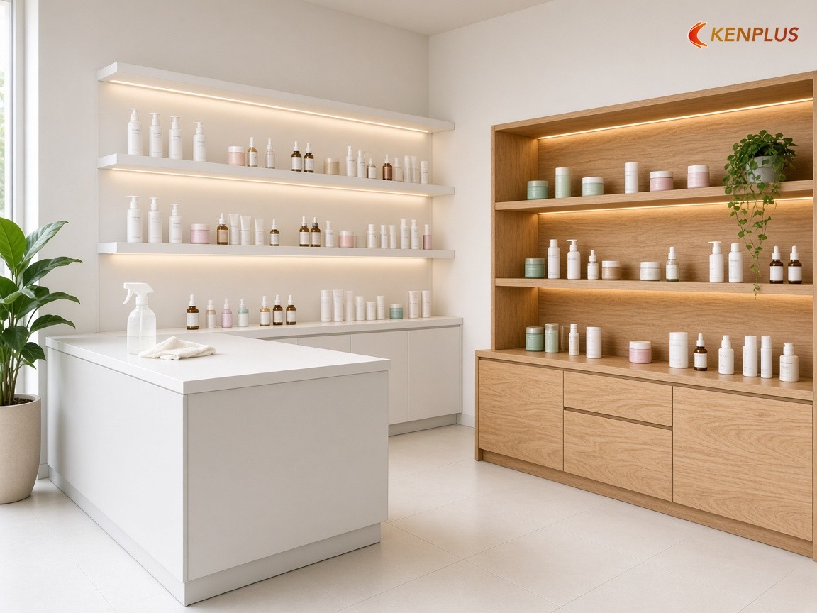 Bảng so sánh nhanh MDF melamine và plywood/veneer — MDF hay plywood cho shop mỹ phẩm Hàn Quốc Bảng so sánh nhanh MDF melamine và plywood/veneer — MDF hay plywood cho shop mỹ phẩm Hàn Quốc