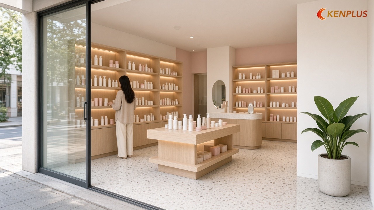 Tham khảo chi phí thi công shop mỹ phẩm từ công trình KenPlus — Mở shop mỹ phẩm Hàn Quốc cần giấy phép gì