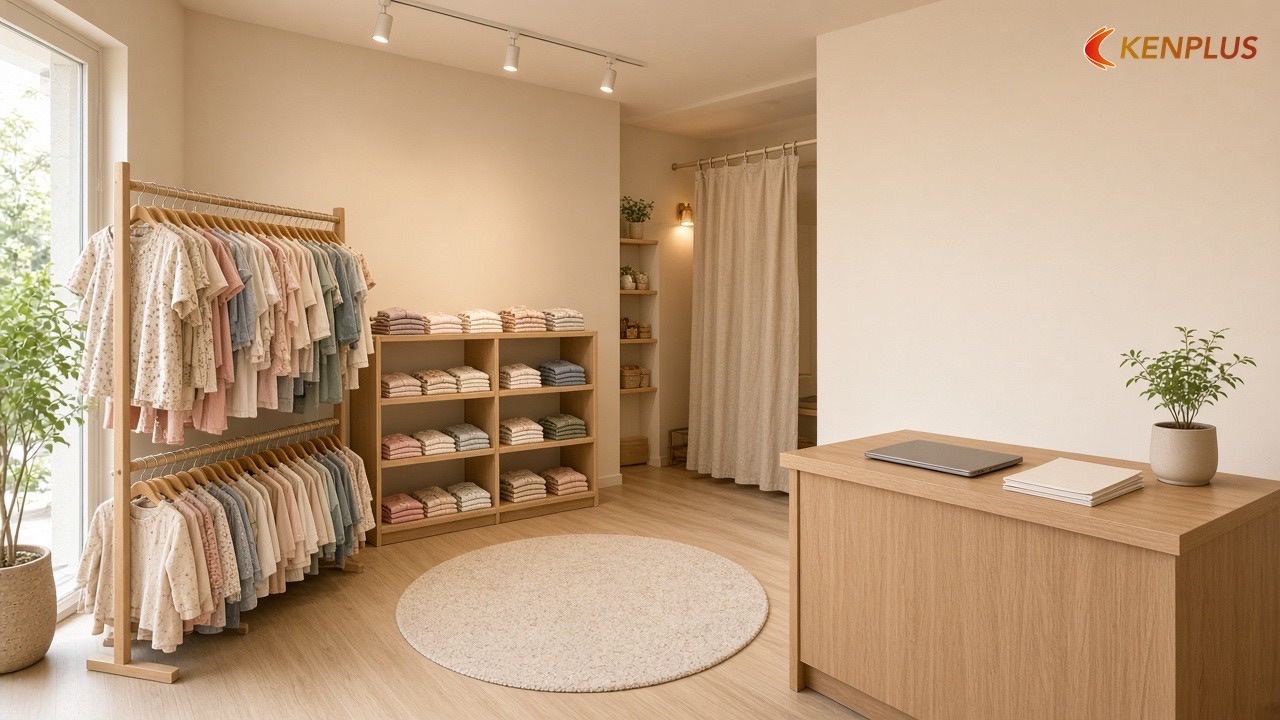 Tham khảo chi phí từ công trình đã làm — Mở shop thời trang trẻ em 50m² cần bao nhiêu tiền