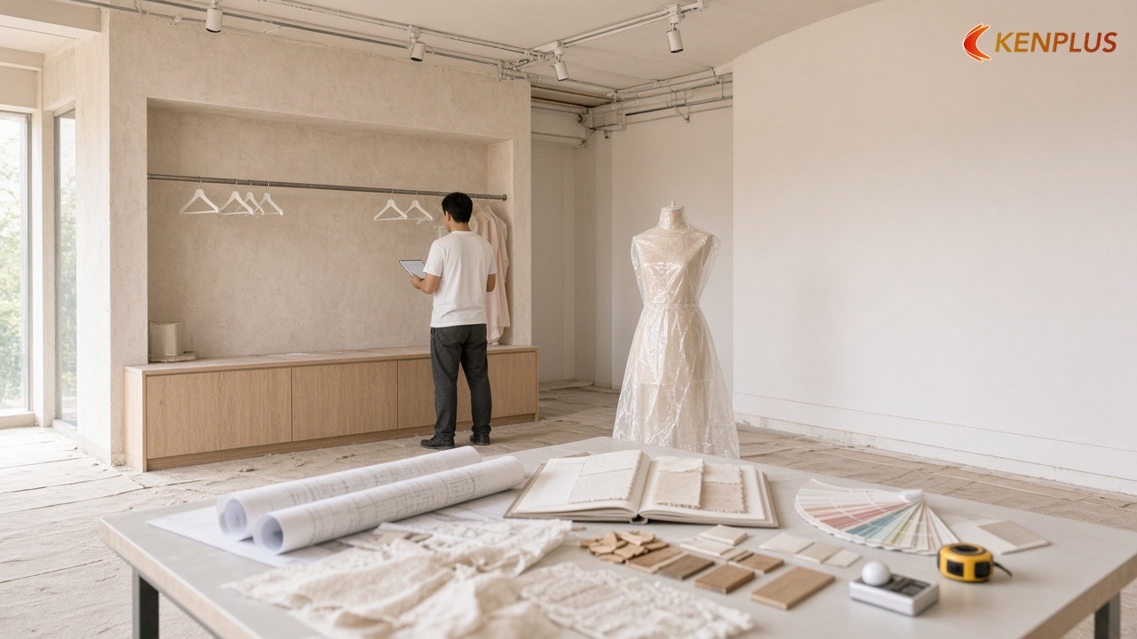 Bước 3: Hồ sơ thi công chi tiết (shop drawing) — Quy trình thi công studio áo cưới từ A đến Z