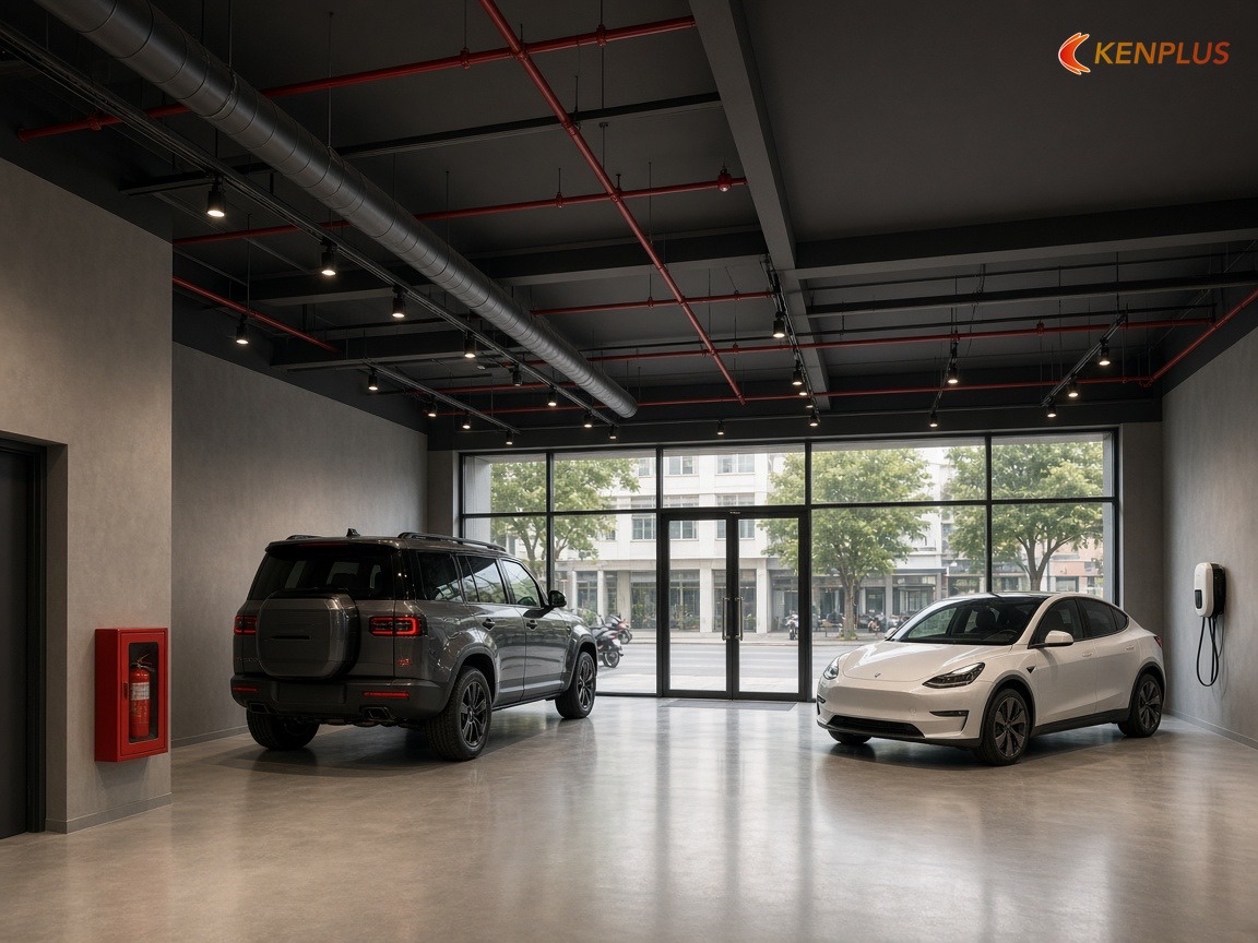 PCCC, chiều cao tầng và ranh giới với showroom hàng nhẹ — Showroom ô tô: trần mở hay trần thạch cao PCCC, chiều cao tầng và ranh giới với showroom hàng nhẹ — Showroom ô tô: trần mở hay trần thạch cao