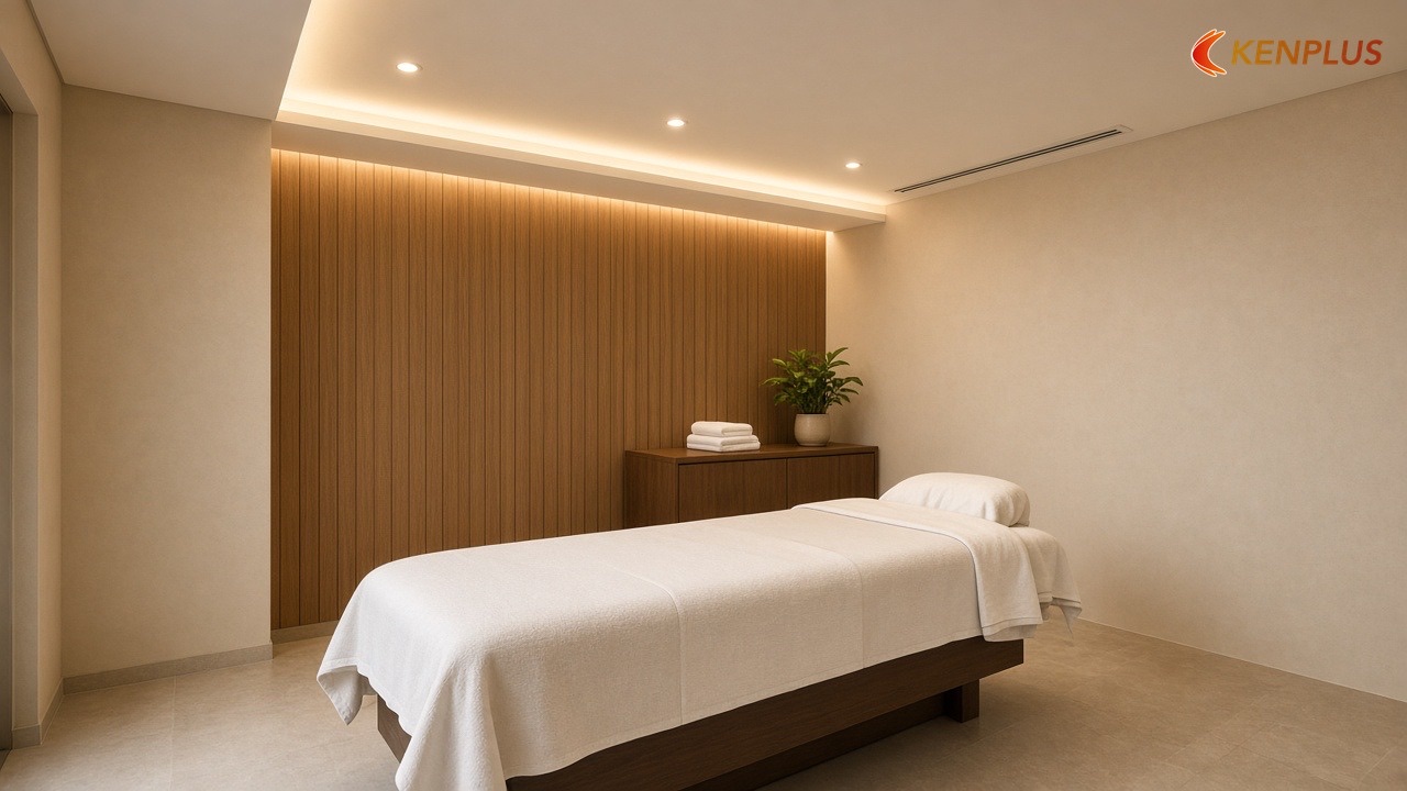 Những số đo cần có trước khi chọn trần — Spa mini: trần mở hay trần thạch cao