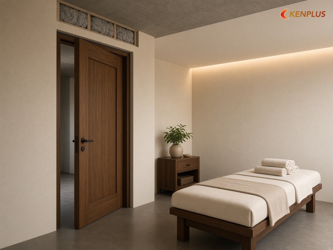 Giữ phòng yên tĩnh — Thiết kế phòng treatment cho spa chăm sóc da