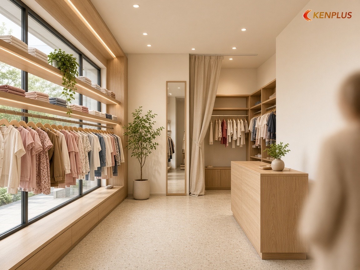 Tham khảo chi phí từ công trình đã làm — Thiết kế shop thời trang trẻ em mặt tiền 3m