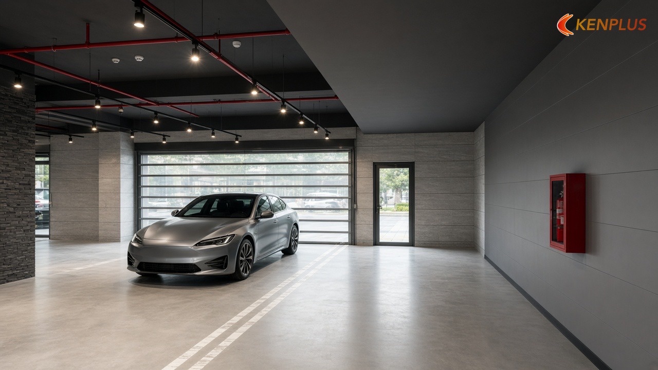 PCCC và chiếu sáng track CRI — Thiết kế showroom ô tô tại Hà Nội