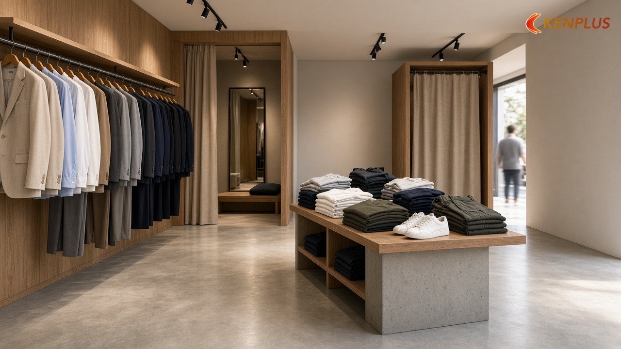 So sánh nhanh hai hướng chính — Ý tưởng thiết kế shop thời trang nam 50m²