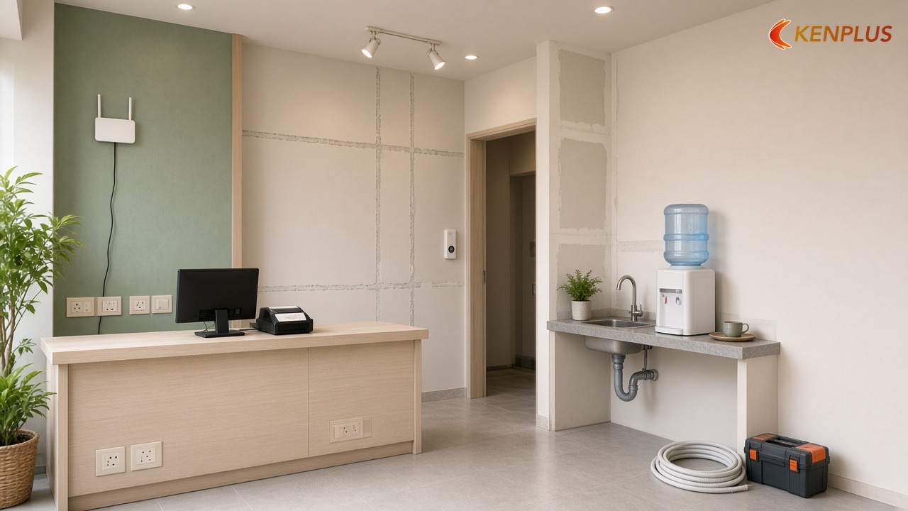 Điện nước từng khu cần chuẩn bị — Ý tưởng thiết kế spa chăm sóc da 80m² Điện nước từng khu cần chuẩn bị — Ý tưởng thiết kế spa chăm sóc da 80m²
