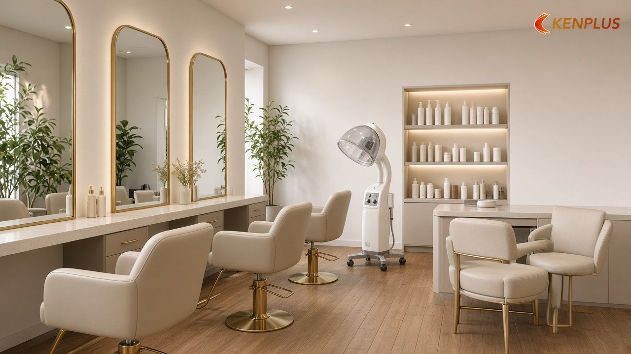 Salon tóc nữ có khu hấp