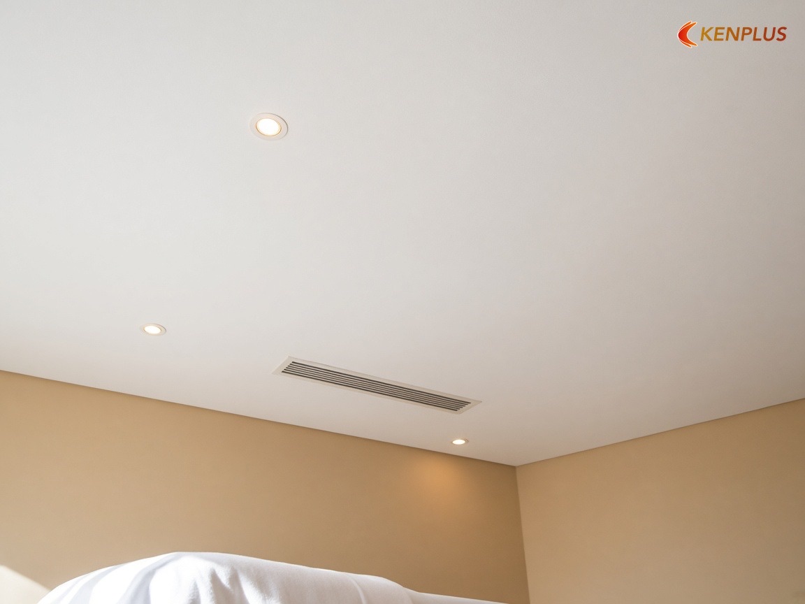 Đèn trần đặt lệch khỏi mặt khách nằm