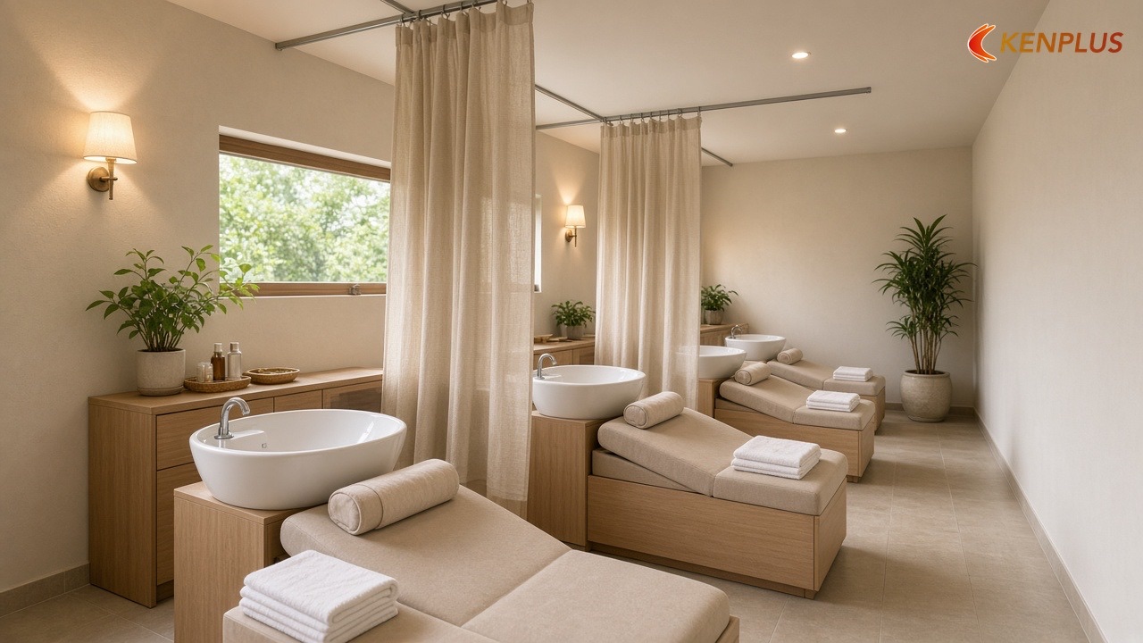 Khu gội đầu dưỡng sinh trong spa