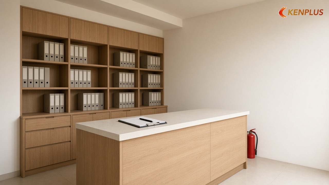 Quầy lễ tân và hồ sơ của spa