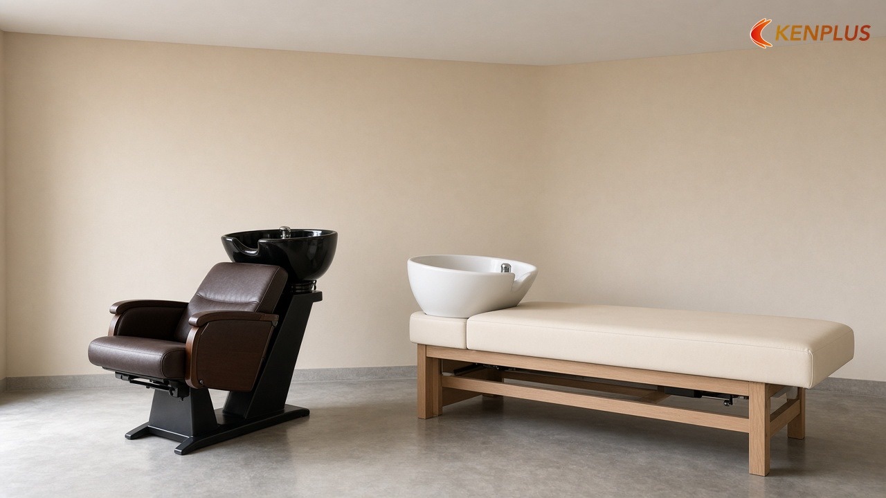 Ghế gội salon và giường gội dưỡng sinh khác nhau thế nào