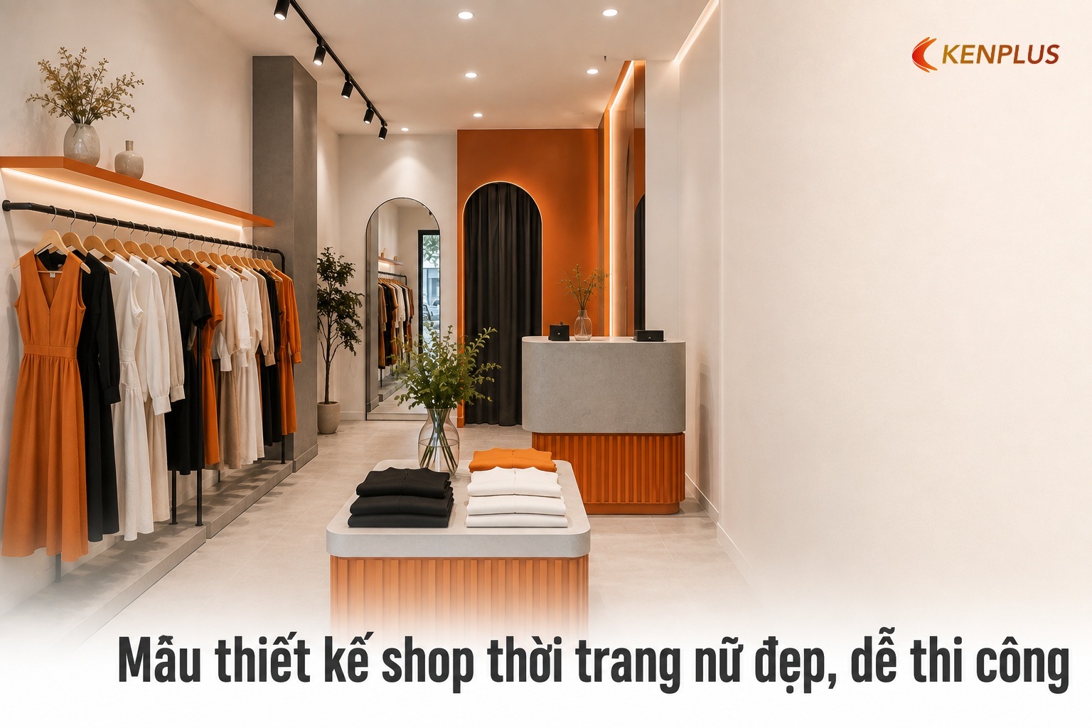 Mẫu thiết kế shop thời trang nữ đẹp, dễ thi công