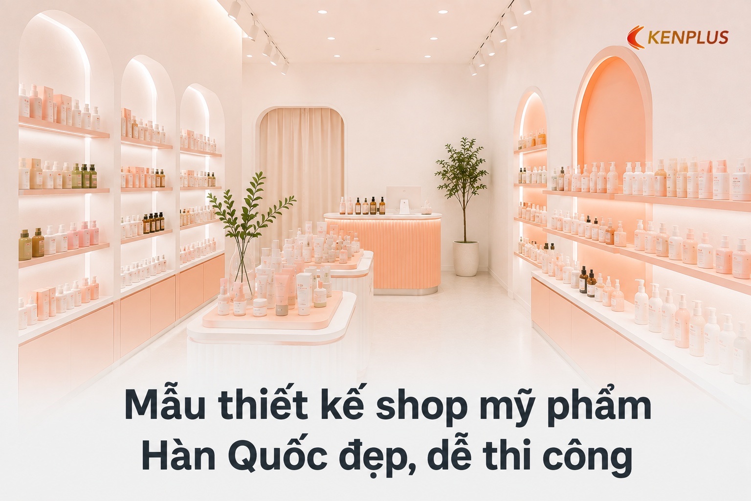 Mẫu thiết kế shop mỹ phẩm Hàn Quốc đẹp, dễ thi công