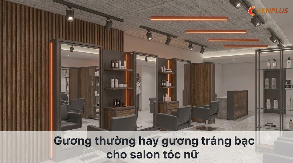 Gương thường hay gương tráng bạc cho salon tóc nữ