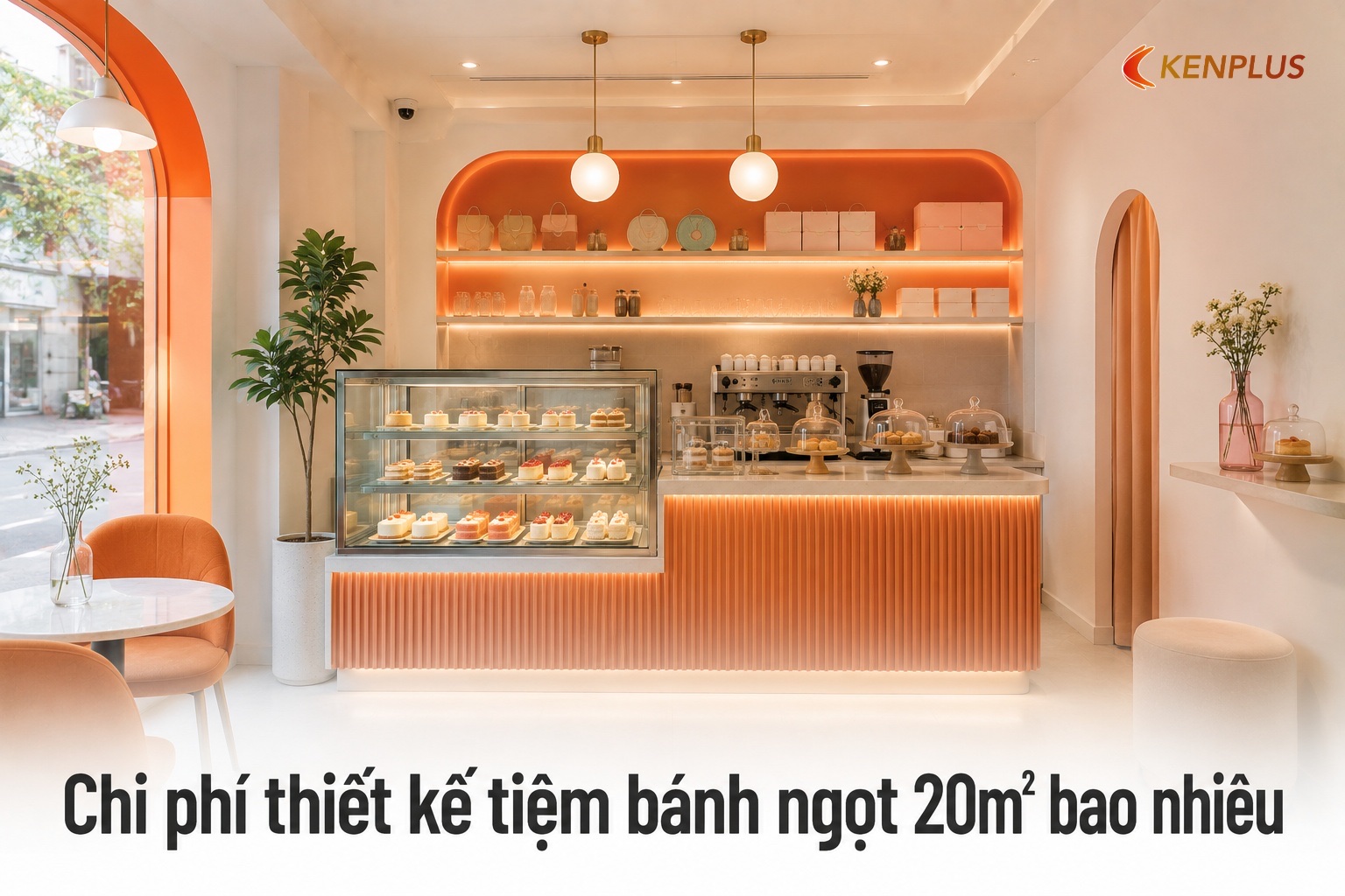 Chi phí thiết kế tiệm bánh ngọt 20m² bao nhiêu