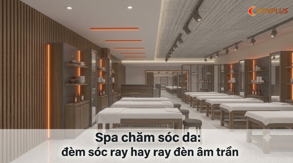 Spa chăm sóc da: đèn ray hay đèn âm trần