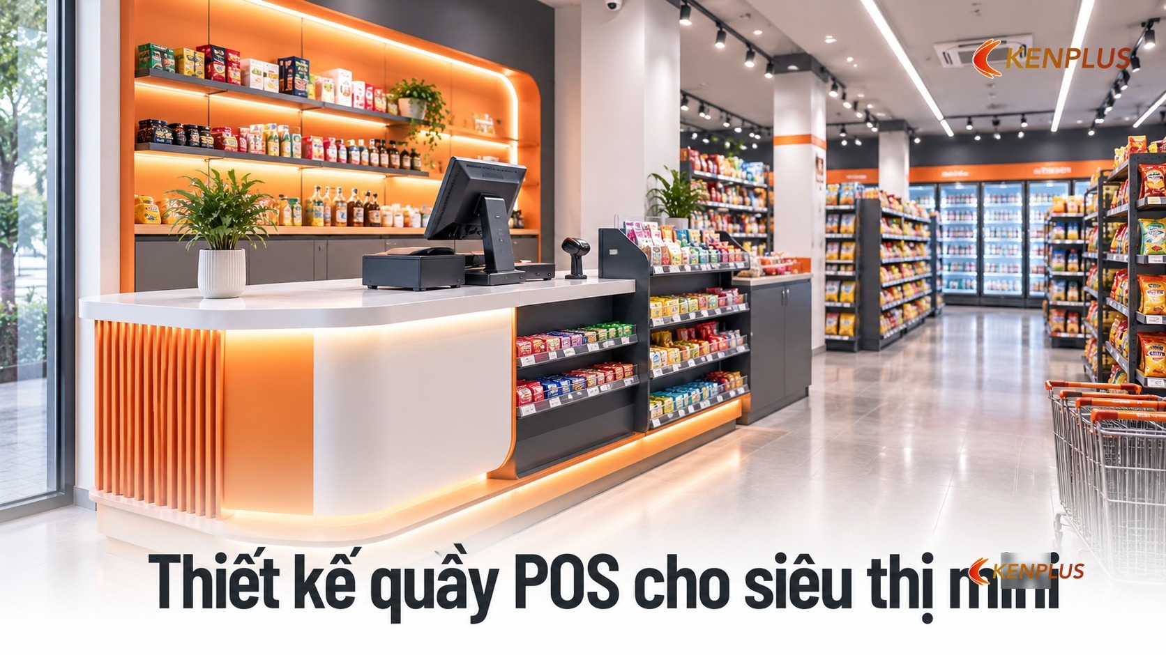 Thiết kế quầy POS cho siêu thị mini