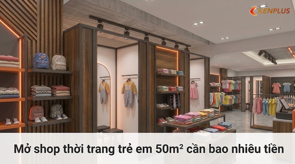 Mở shop thời trang trẻ em 50m² cần bao nhiêu tiền