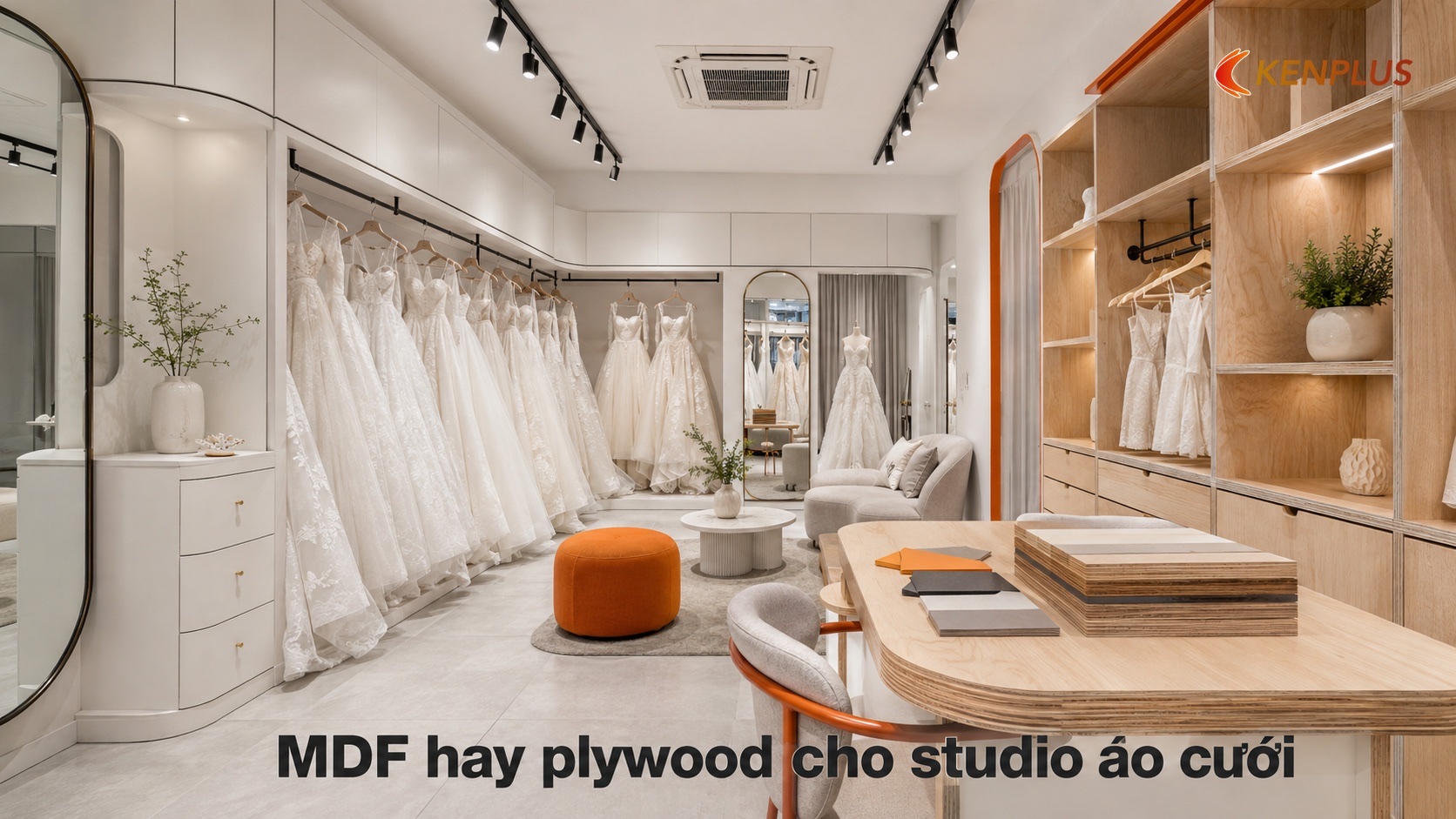 MDF hay plywood cho studio áo cưới