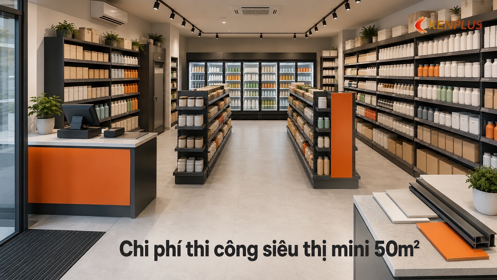 Chi phí thi công siêu thị mini 50m²