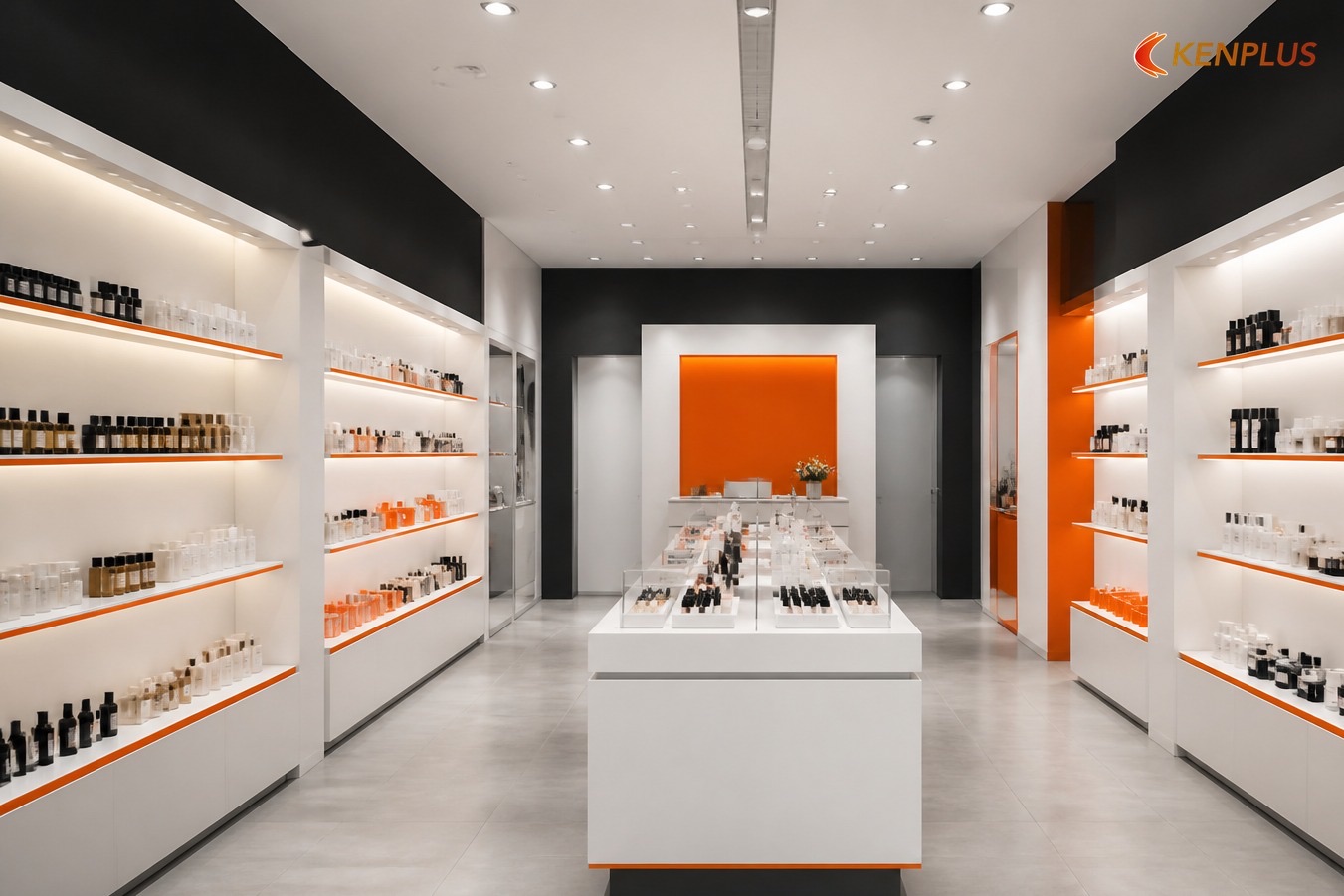 40m² thường là hình dạng mặt bằng nào — Mặt bằng shop mỹ phẩm cao cấp 40m² bố trí thế nào