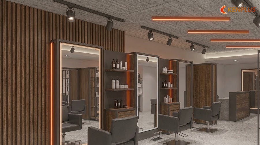 Vì sao station salon tóc nữ cần gương đúng chuẩn — Gương thường hay gương tráng bạc cho salon tóc nữ