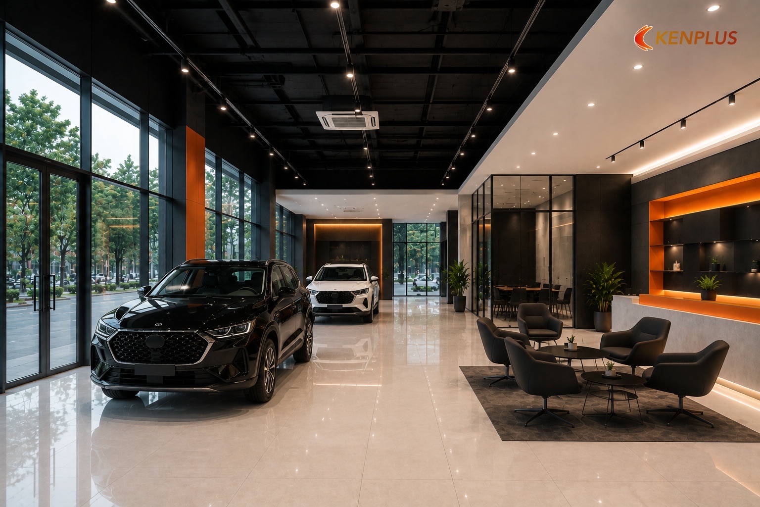Trần showroom ô tô ảnh hưởng trải nghiệm và vận hành thế nào — Showroom ô tô: trần mở hay trần thạch cao Trần showroom ô tô ảnh hưởng trải nghiệm và vận hành thế nào — Showroom ô tô: trần mở hay trần thạch cao