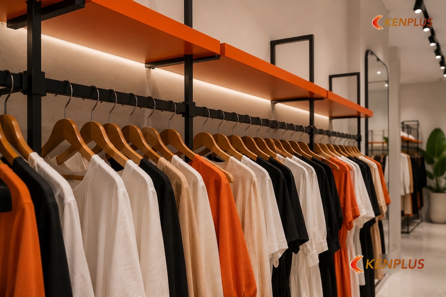 Bảng mật độ giá treo và kệ theo loại trần và vị trí trong shop