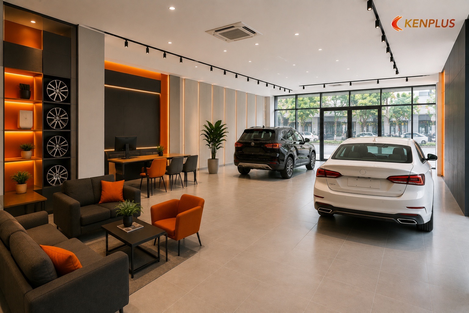 Bảng hành trình khách trong showroom 80m² — Cách bố trí showroom ô tô 80m² hợp lý Bảng hành trình khách trong showroom 80m² — Cách bố trí showroom ô tô 80m² hợp lý