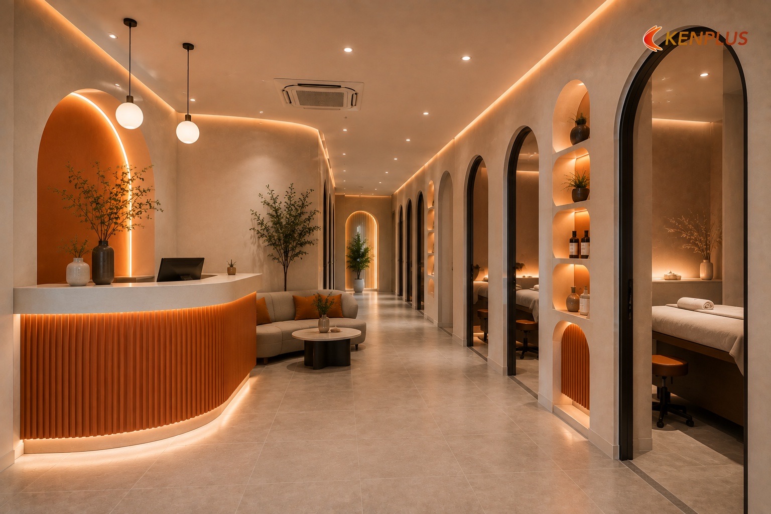 Bố cục 100 mét vuông: tuyến đi là thứ quyết định — Chi phí thiết kế thi công spa 100m2