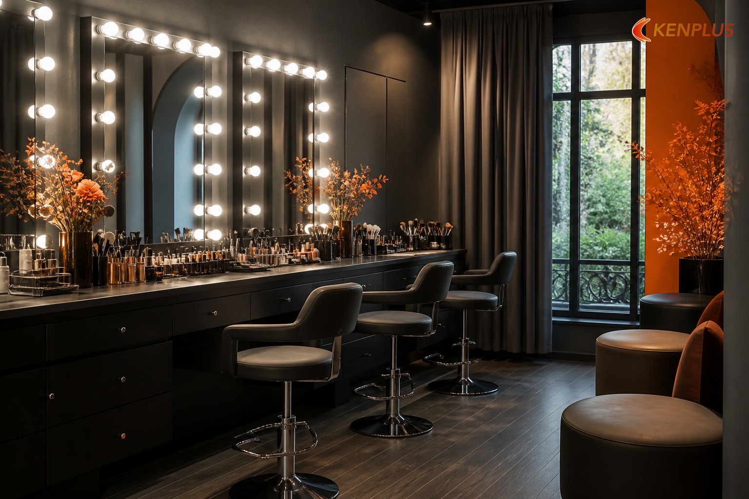 Showroom váy — treo, mannequin và mật độ — Thiết kế studio áo cưới tại Hà Nội