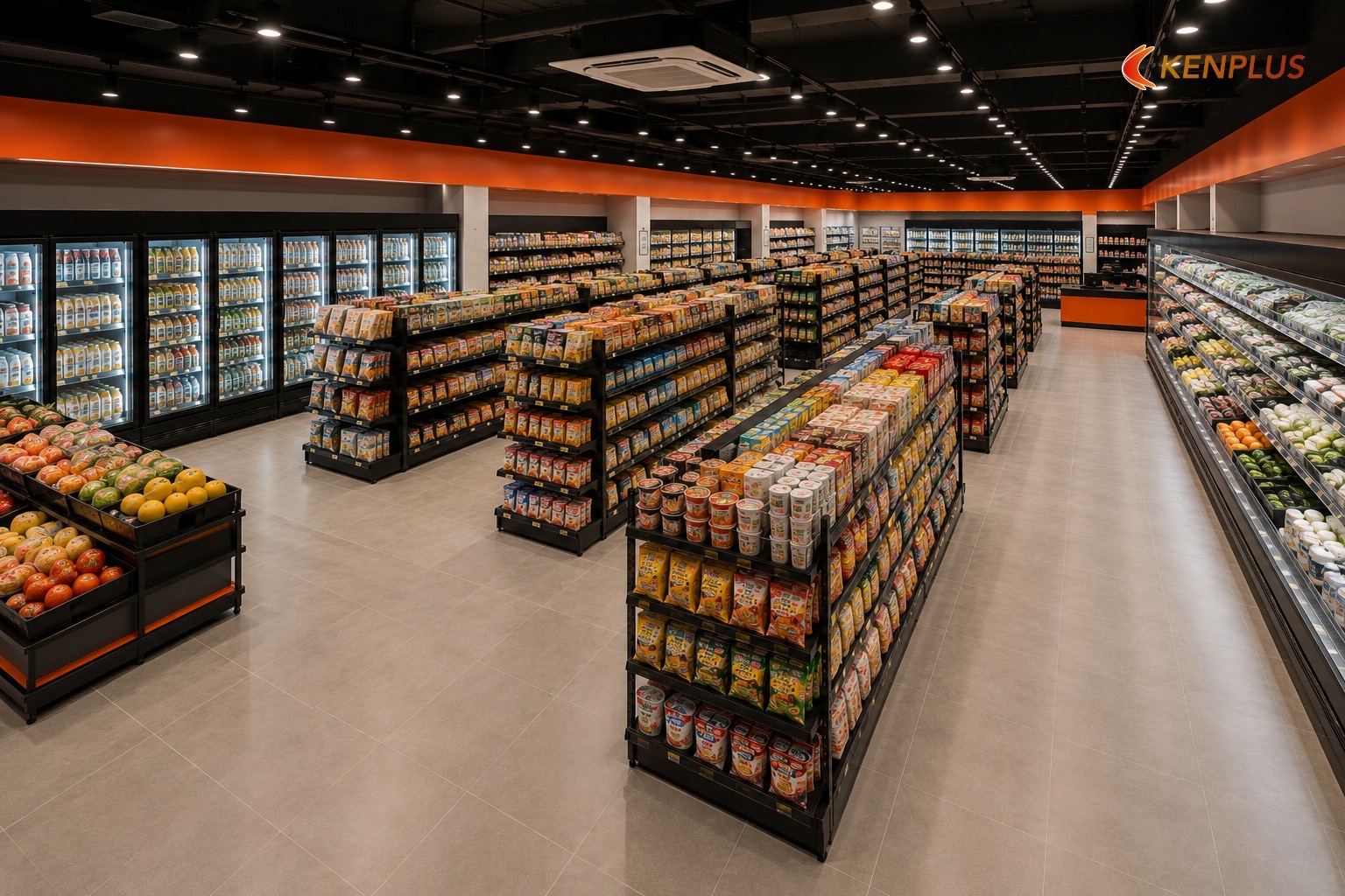 Bảng khoảng cách lối đi / kệ — khung 150 m² — Mặt bằng siêu thị mini 150m² bố trí thế nào Bảng khoảng cách lối đi / kệ — khung 150 m² — Mặt bằng siêu thị mini 150m² bố trí thế nào