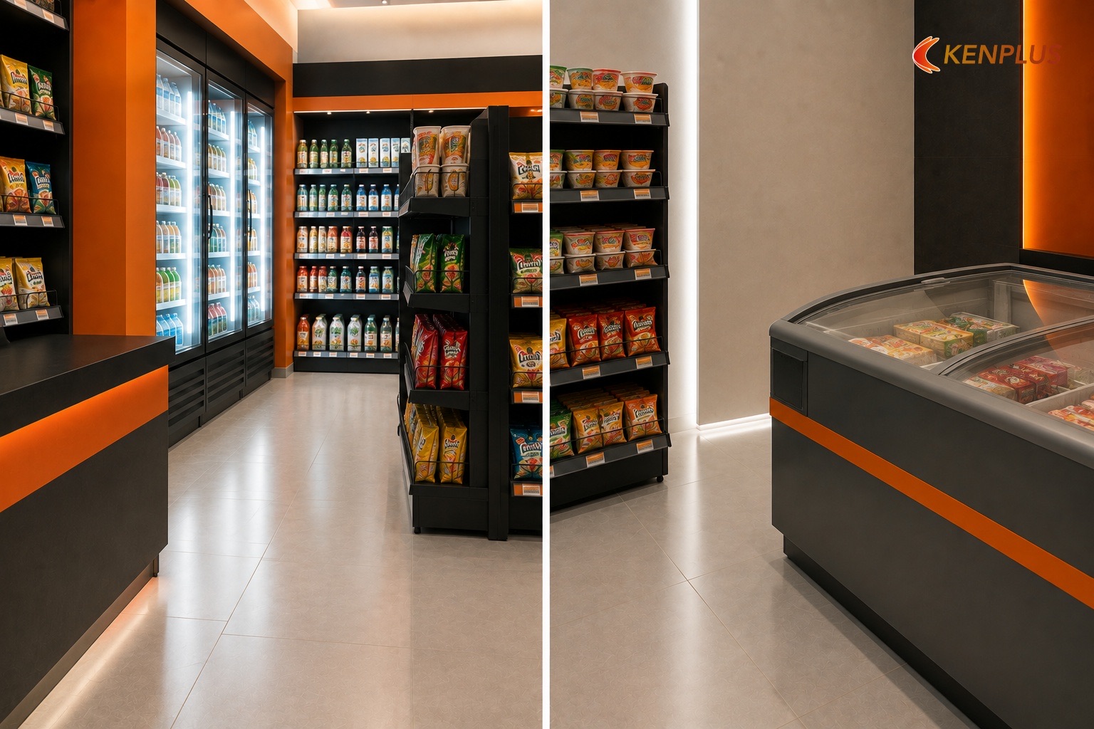 Hai phương án mặt bằng điển hình cho 50m² — Cách bố trí cửa hàng tiện lợi mini 50m² hợp lý Hai phương án mặt bằng điển hình cho 50m² — Cách bố trí cửa hàng tiện lợi mini 50m² hợp lý